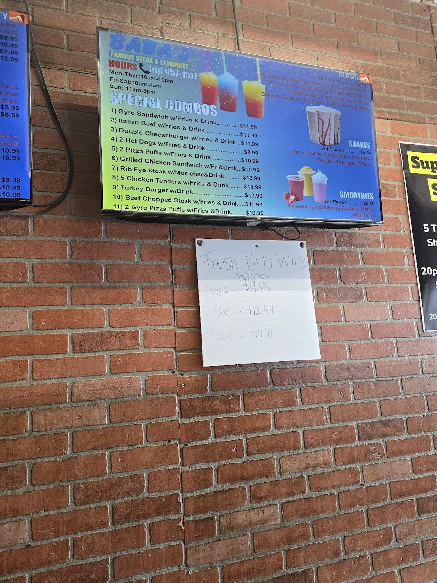 Baba's Steak & Lemonade Menu - Image 2